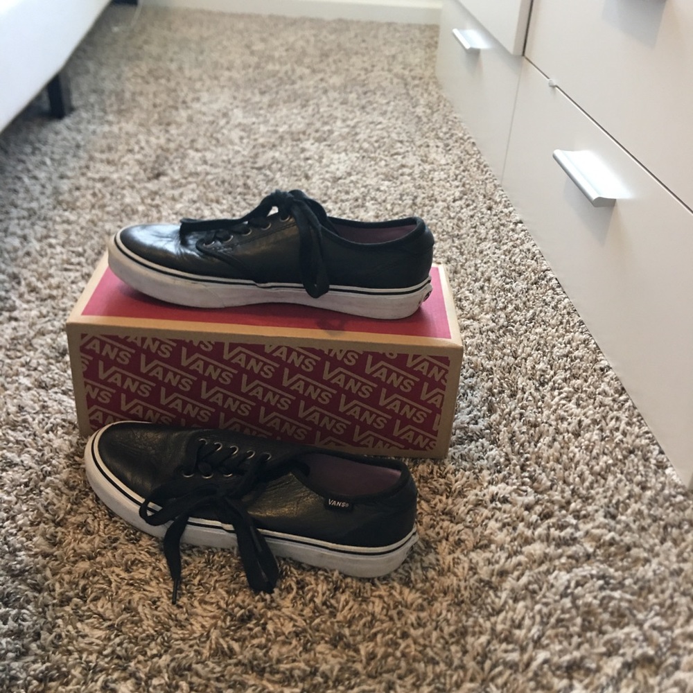 Black leather vans